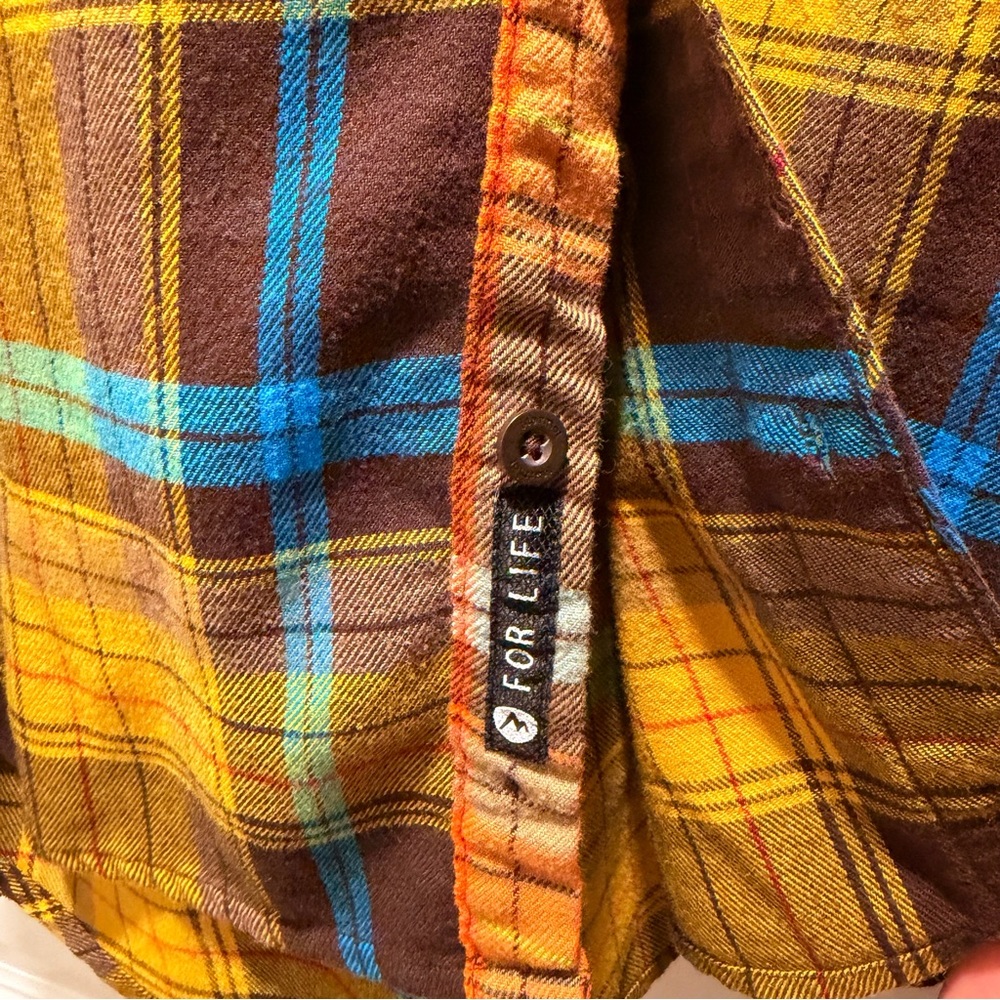 Men's Marmot Yellow and Blue Plaid Shirt - Picture 6 of 11